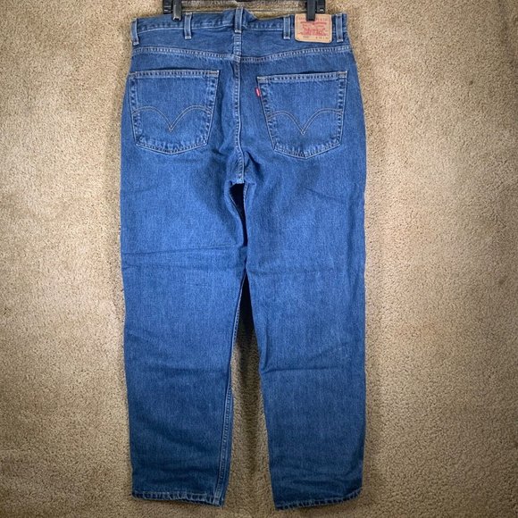 LEVI’S 550 Relaxed Fit Straight Leg Blue Denim Mens Jeans Sz 38x30 Tab Cotton - Picture 1 of 9
